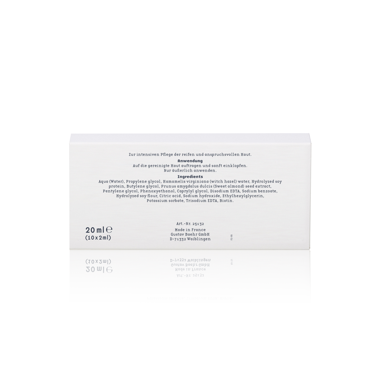 BAEHR beauty concept Ampulle Straffung , 10x2ml, Umkarton Rückseite