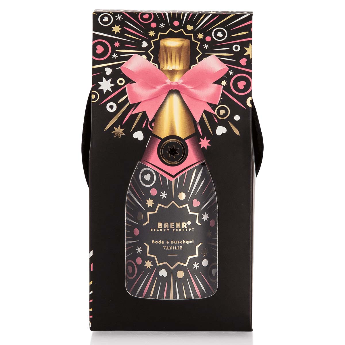 BAEHR beauty concept Bade-/Duschgel in Champagnerflasche  – schwarz, 150ml, Flasche in Umverpackung
