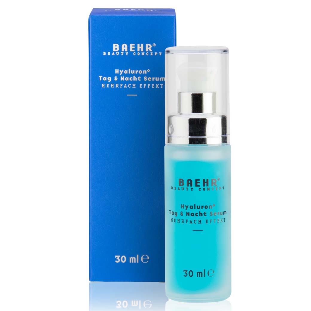 BAEHR  beauty concept Hyaluron+ Tag & Nacht-Serum , 30ml, Faltschachtel und Pumpflacon