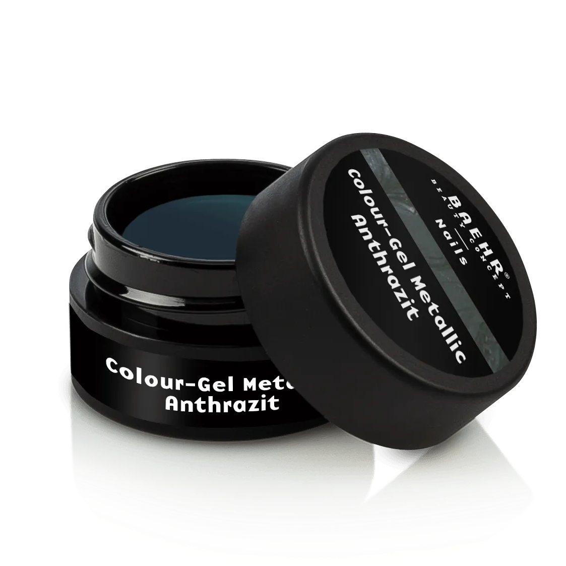 BAEHR BEAUTY CONCEPT - NAILS Colour-Gel metallic anthrazit – Strahlender Metallic Look, 5ml, Dose offen