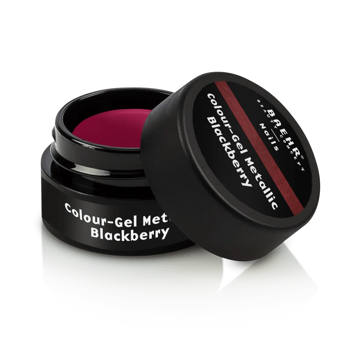 BAEHR BEAUTY CONCEPT - NAILS Colour-Gel metallic blackberry – Strahlender Metallic Look, 5ml, Dose offen
