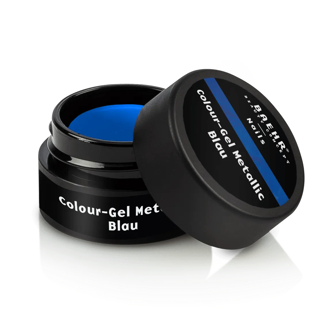 BAEHR BEAUTY CONCEPT - NAILS Colour-Gel metallic blau – Strahlender Metallic Look, 5ml, Dose offen