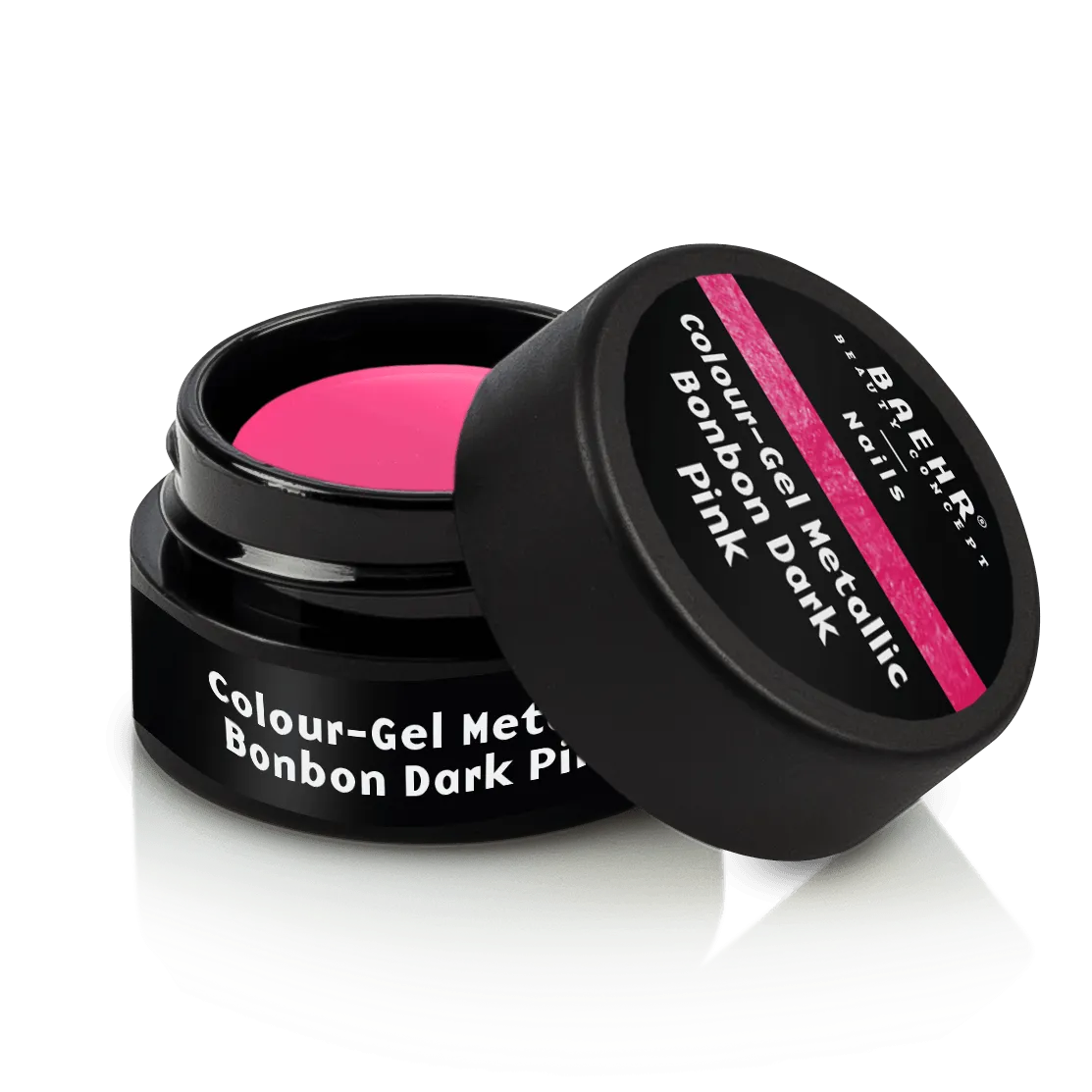 BAEHR BEAUTY CONCEPT - NAILS Colour-Gel metallic bonbon dark pink – Strahlender Metallic Look, 5ml, Dose offen