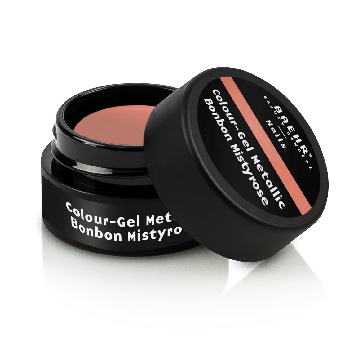 BAEHR BEAUTY CONCEPT - NAILS Colour-Gel metallic bonbon mistyrose – Strahlender Metallic Look, 5ml, Dose offen
