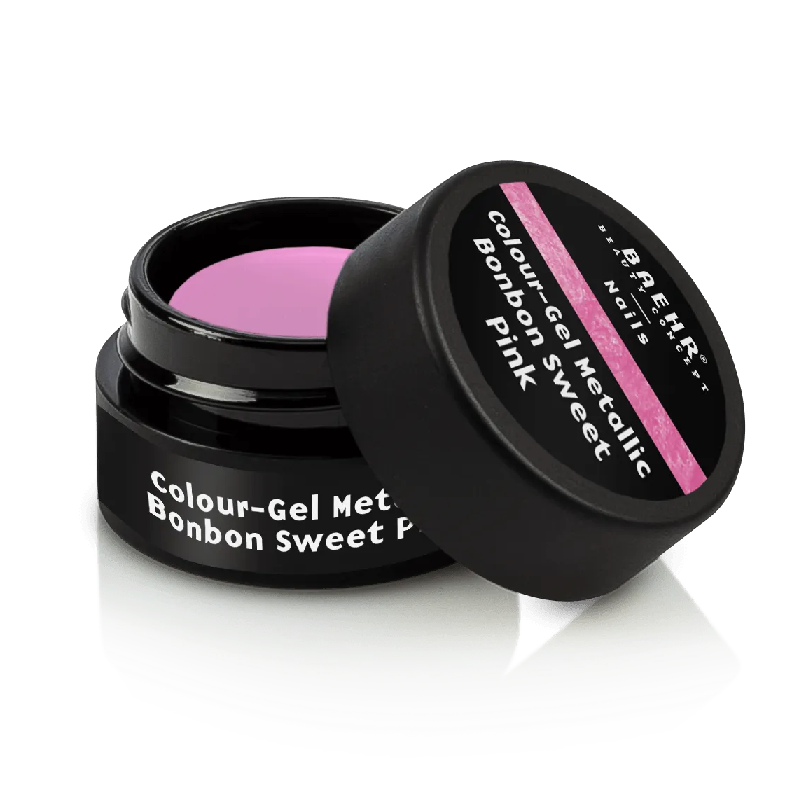BAEHR BEAUTY CONCEPT - NAILS Colour-Gel metallic bonbon sweet pink – Strahlender Metallic Look, 5ml, Dose offen