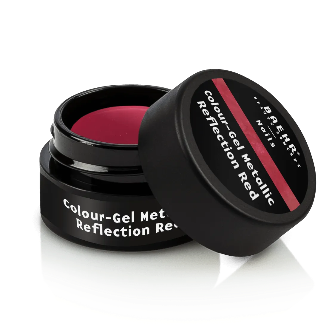 BAEHR BEAUTY CONCEPT - NAILS Colour-Gel metallic reflection red – Strahlender Metallic Look, 5ml, Dose offen
