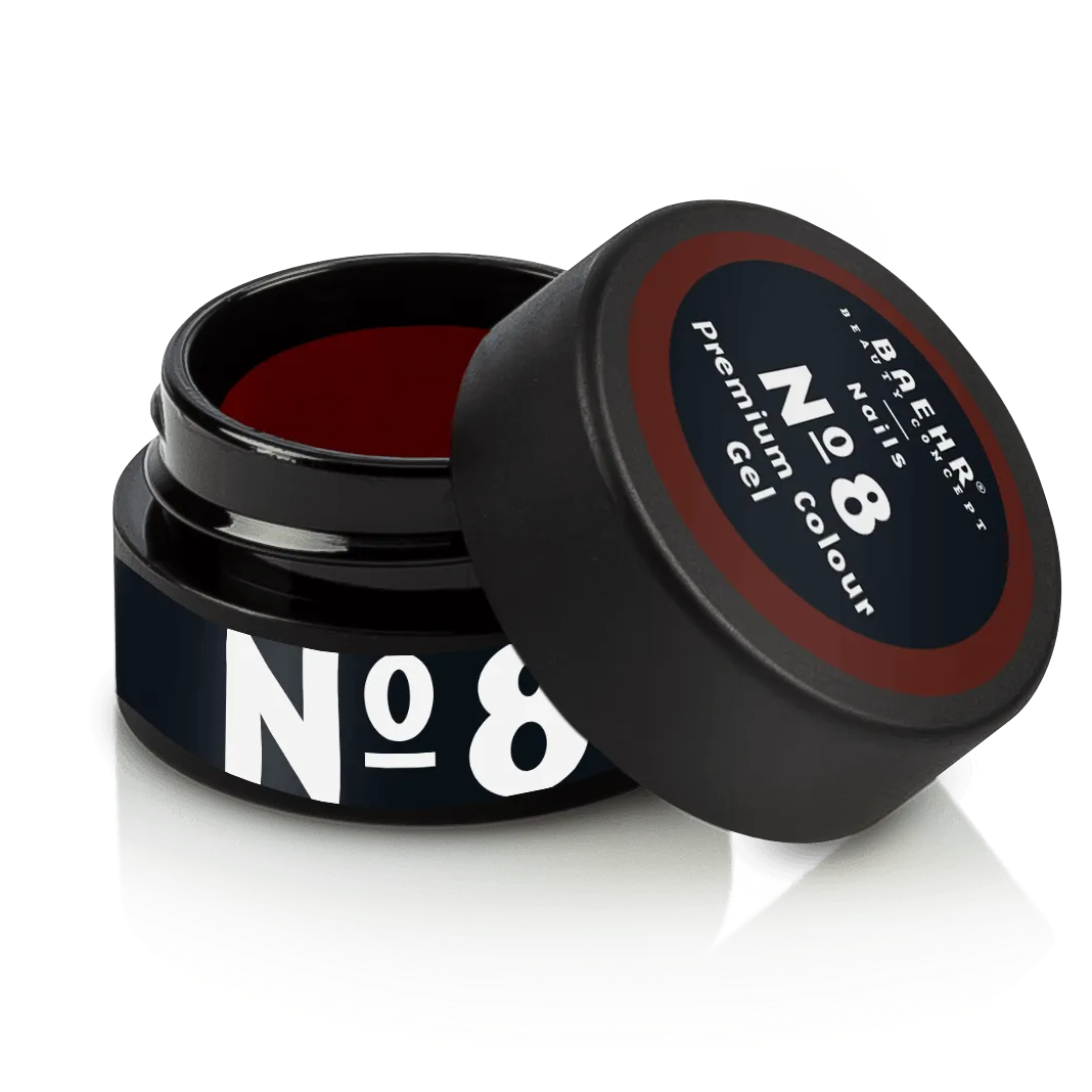 BAEHR BEAUTY CONCEPT - NAILS Premium Gel No. 8 – hochpigmentierte Nailfarbe, 5ml, Dose offen