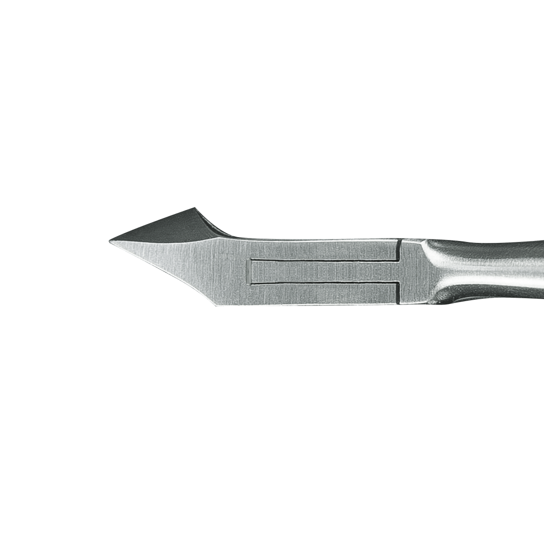 BAEHR ECO Hautzange mattiert – flach, 10 cm, -, Kopfansicht