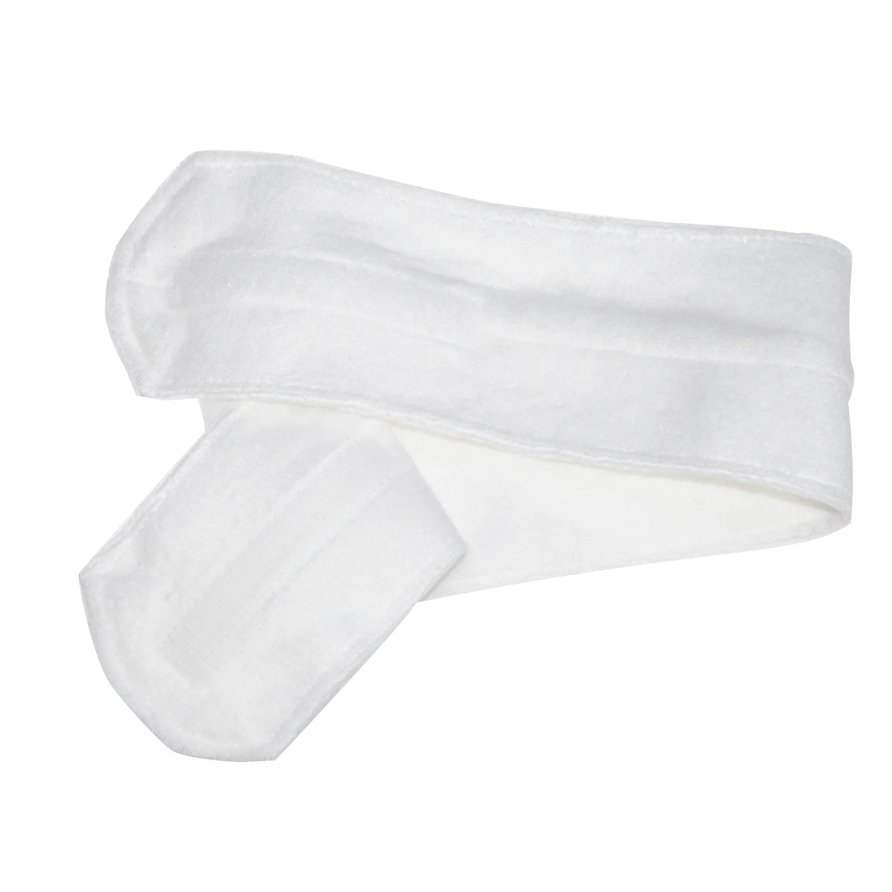 BAEHR Haarband Frottee mit Klettverschluss – weiss 8,5cm, 1stk, offen