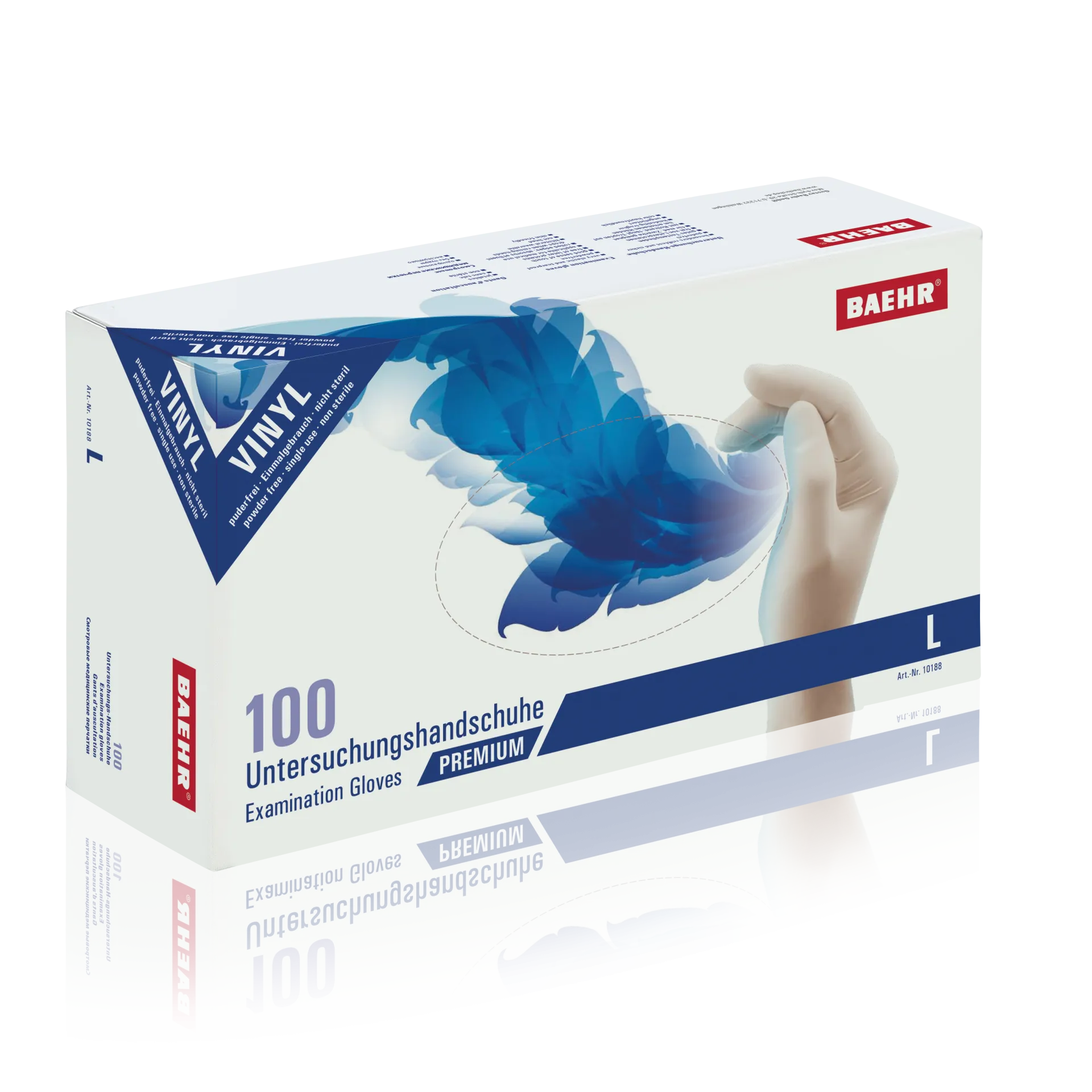 BAEHR Handschuhe Vinyl Größe L, 100stk, Umkarton