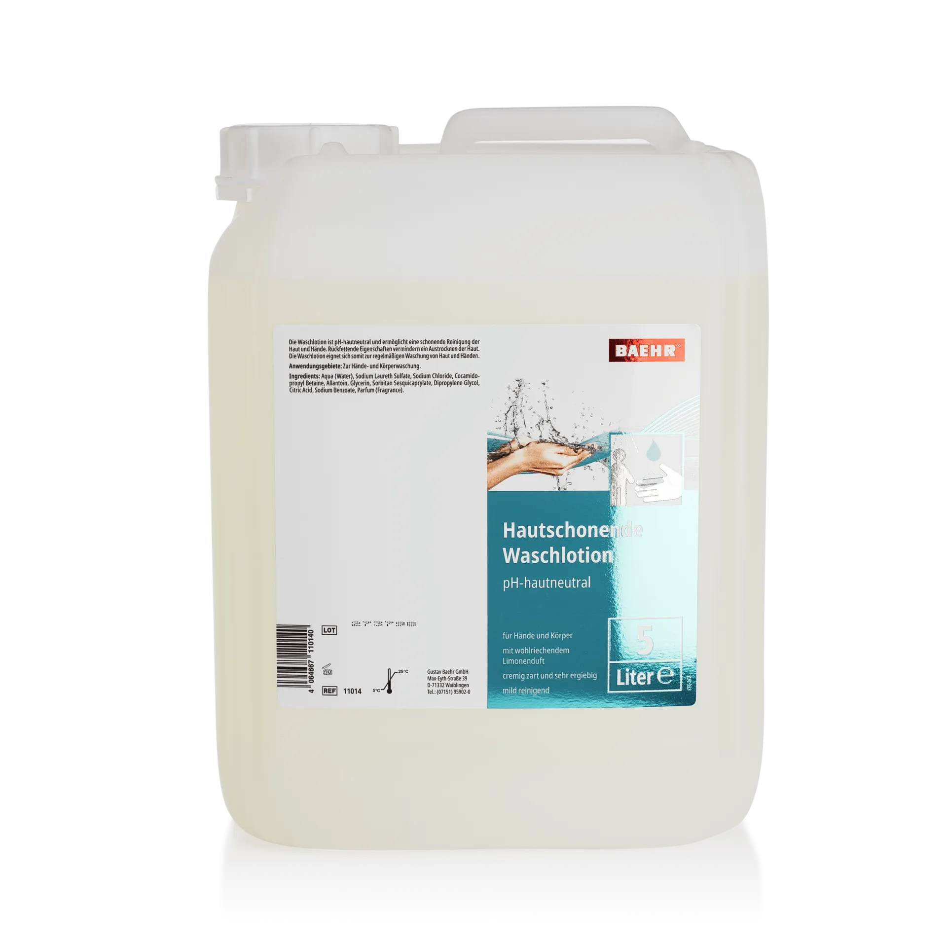BAEHR Hautpflegende Waschlotion – für Hände und Körper, 5 Liter, Kanister