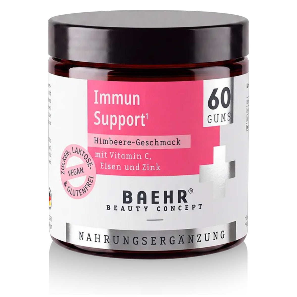 BAEHR Immun Support Gums mit Vitamin C, Eisen und Zink – Himbeere-Geschmack, 150g - 60 Stück