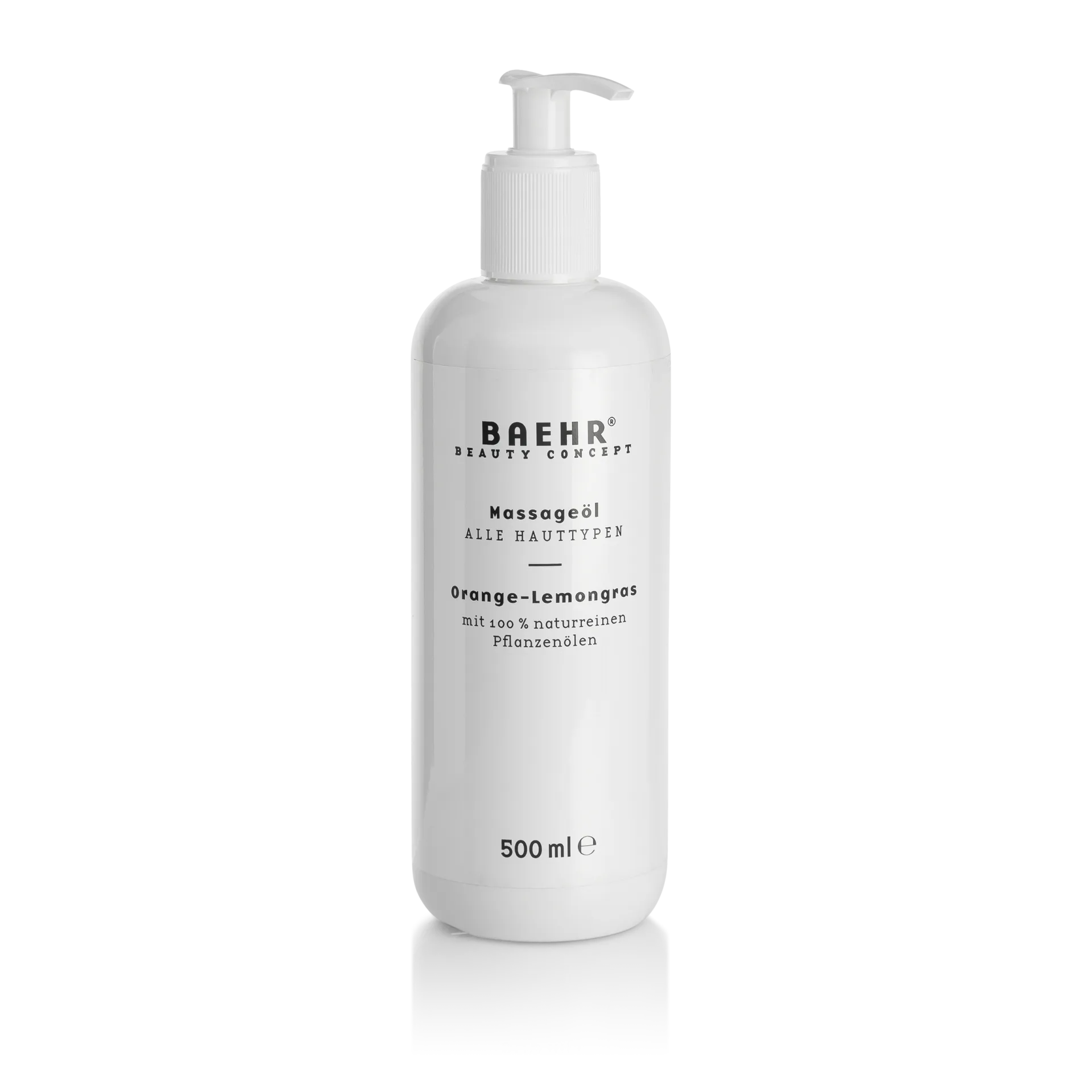 BAEHR Massageöl Orange-Lemongras, 500ml, Flasche mit Pumpspender