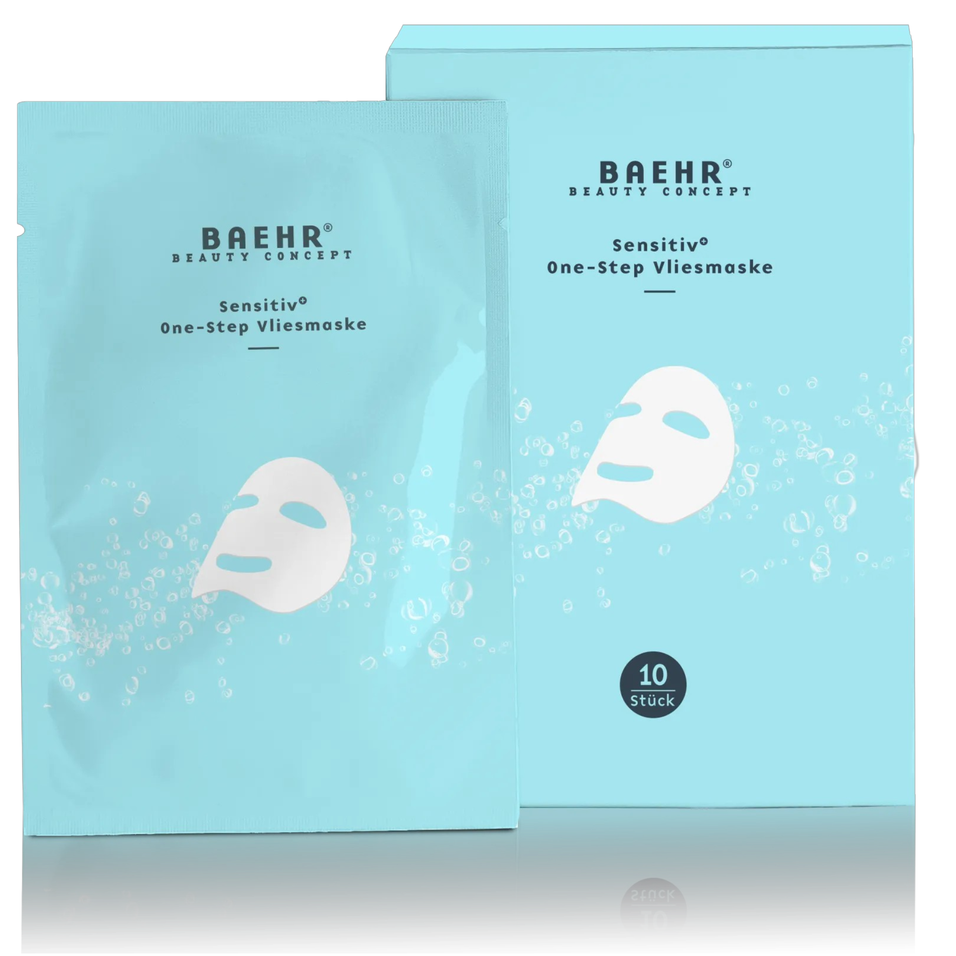 BAEHR Sensitiv+ One-Step Vliesmaske – für sensible Haut, 10Stück, Sachet und Umkarton