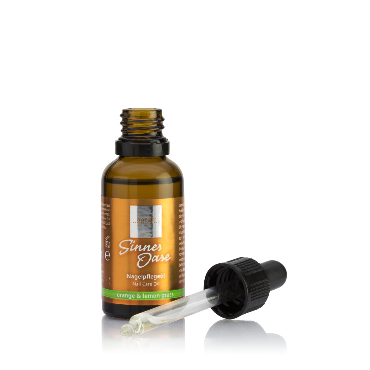 BAEHR  Sinnes Oase Nagelpflegeöl, 30ml, Pipettenflasche offen