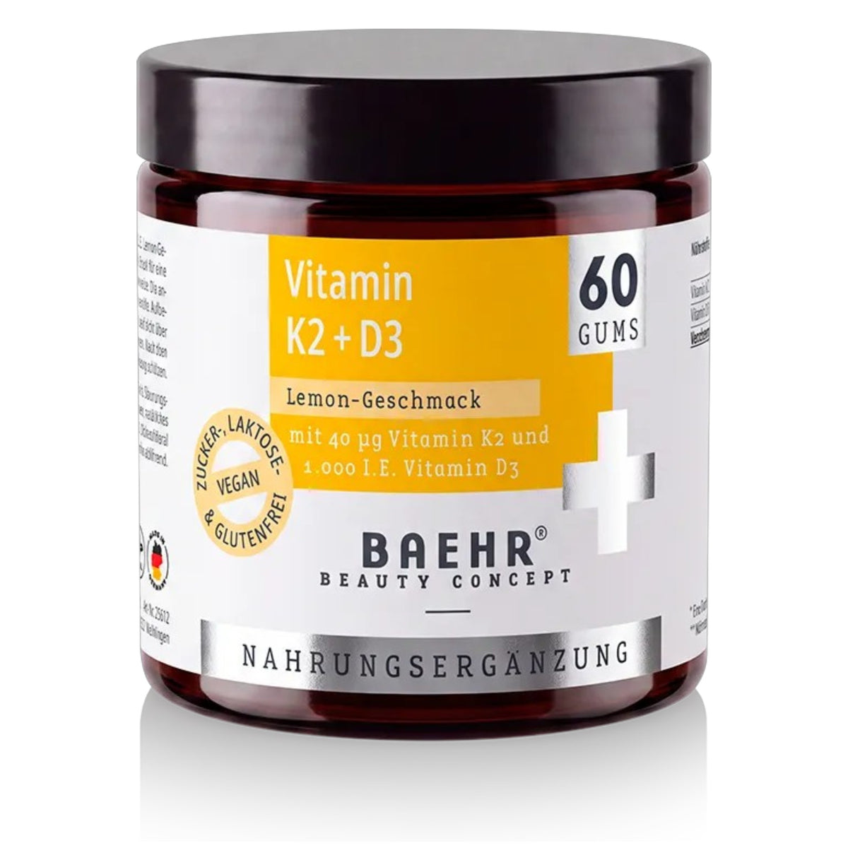 BAEHR Vitamin K2+D3 Gums – Lemon-Geschmack, 150g - 60 Stück