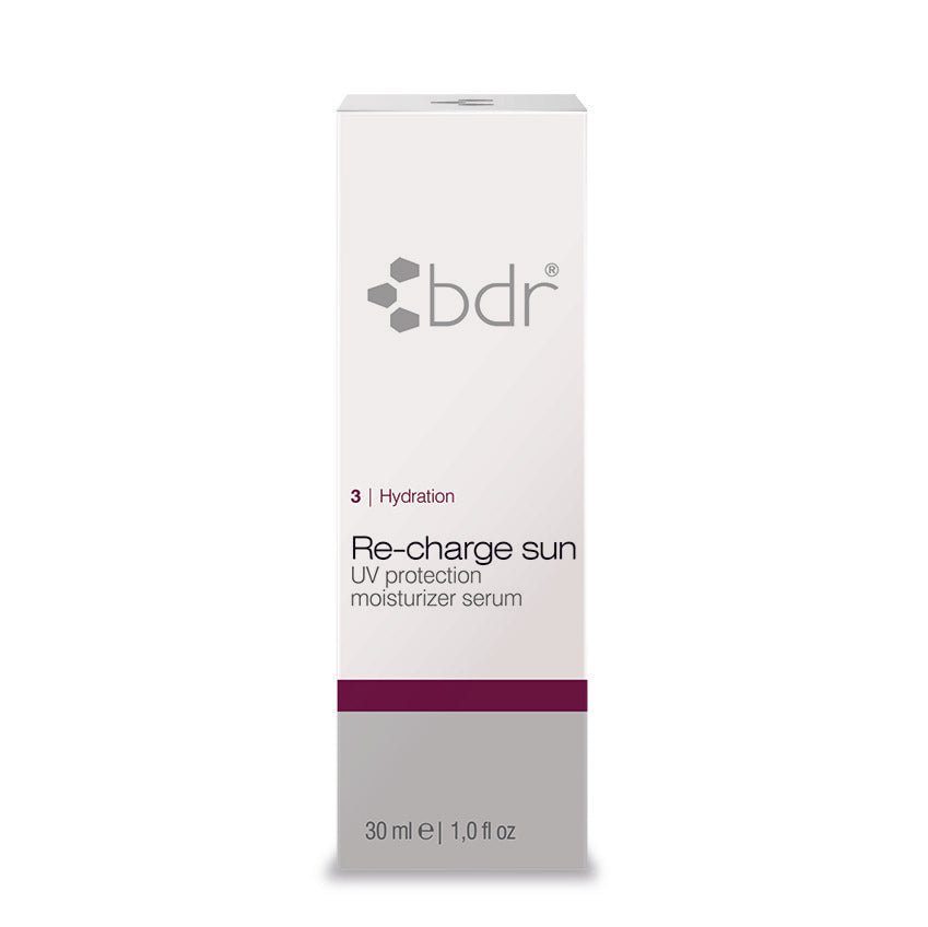 BDR MEDICAL BEAUTY Re-charge SUN LSF30 – Dieses innovative UV-Schutz-Serum bietet Dir 3-fach-Wirkung – Feuchtigkeit, Schutz und Anti-Aging-Reparatur, 10ml, Schachtel