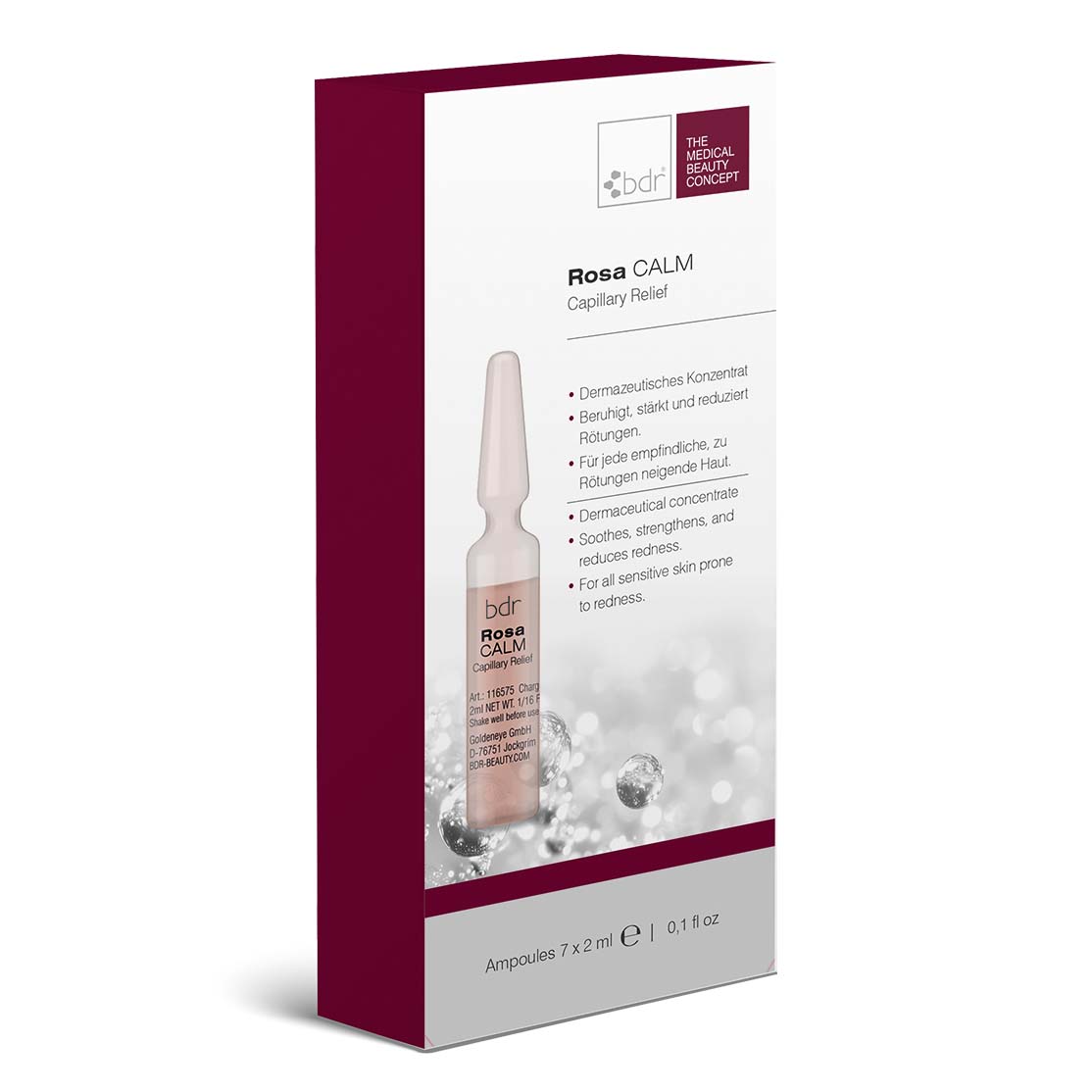 BDR MEDICAL BEAUTY Rosa CALM Ampullen  – bei Couperose, 7x2ml, Umkarton