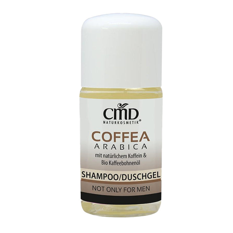 CMD NATURKOSMETIK Coffea Arabica Shampoo/Duschgel – 2 in 1 reinigt Haut und Haar schonend mit wertvollem Bio Kaffeebohnenöl und Bio Kaffee-Extrakt aus gerösteten Arabica Kaffeebohnen., 30ml