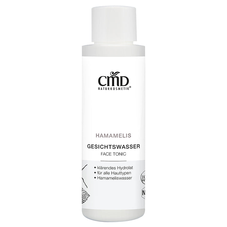 CMD NATURKOSMETIK Hamamelis Gesichtswasser – Durch seine hautberuhigenden Eigenschaften wirkt es besonders gut bei entzündeter, fettiger und unreiner Haut., 100ml