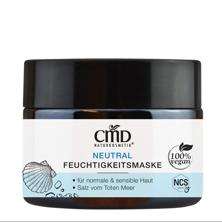 CMD NATURKOSMETIK Neutral Feuchtigkeitsmaske  – mit Totes Meer Salz Pflege, 50ml, Tiegel