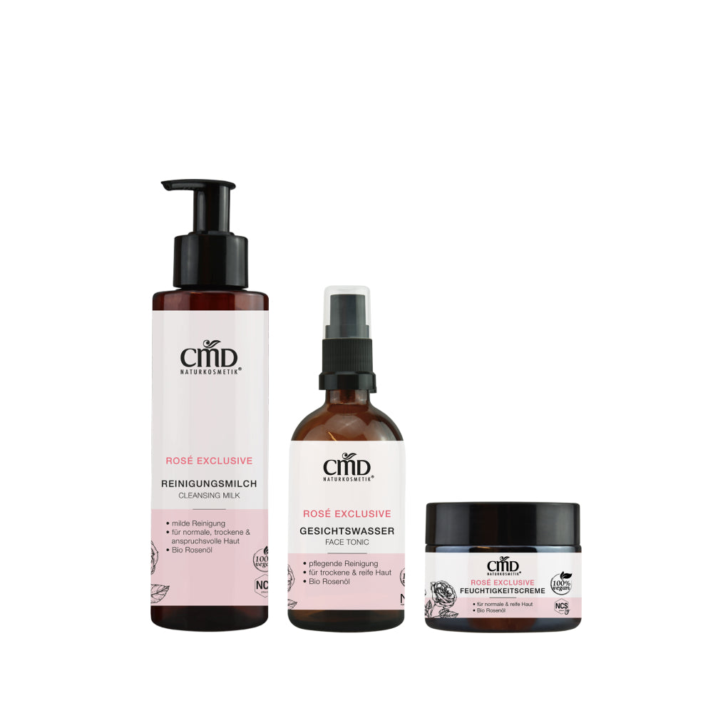 CMD NATURKOSMETIK Pflege-Set Villa Rosé Exclusive – Reinigung, Toner & Creme Naturkosmetik, -, Einzelprodukte