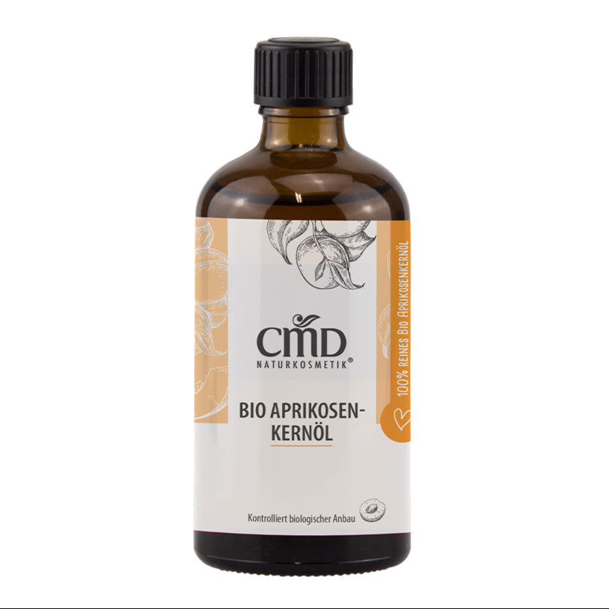 CMD NATURKOSMETIK reines Aprikosenkernöl (Bio) – Es fördert den Feuchtigkeitsgehalt der Haut und wirkt glättend. Von Sonnenbrand irritierte Haut kann es beruhigen., 100ml