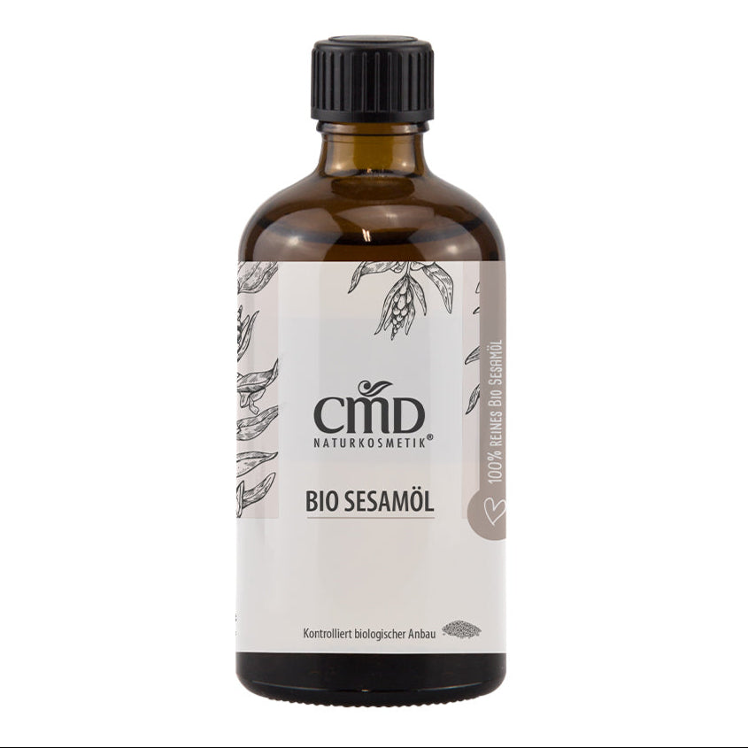 CMD NATURKOSMETIK reines Sesamöl (Bio) – enthält einen hohen Anteil an wertvoller Linolsäure sowie Ölsäure und ist aufgrund seiner wärmenden Eigenschaften in der Ayurveda-Heilkunde besonders beliebt., 100ml