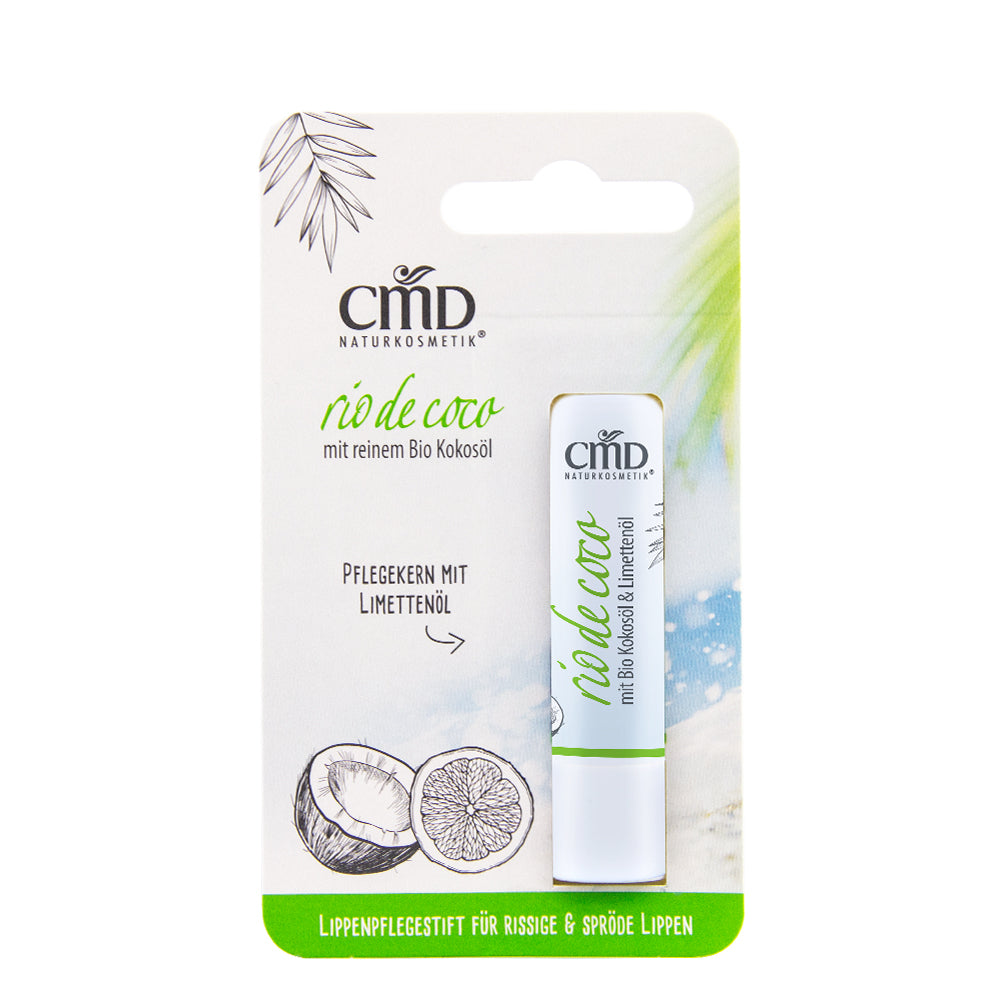 CMD NATURKOSMETIK Rio de Coco Lippenpflegestift mit Limettenkern – hilft, trockene, rissige sowie spröde Lippen zu regenerieren und macht sie weich und geschmeidig., 1St., Verpackung
