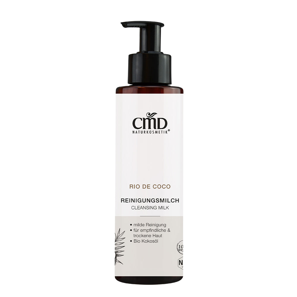 CMD NATURKOSMETIK Rio de Coco Reinigungsmilch – bietet Deiner Haut eine sanfte und porentiefe Reinigung, ohne ihr Feuchtigkeit zu entziehen., 200ml