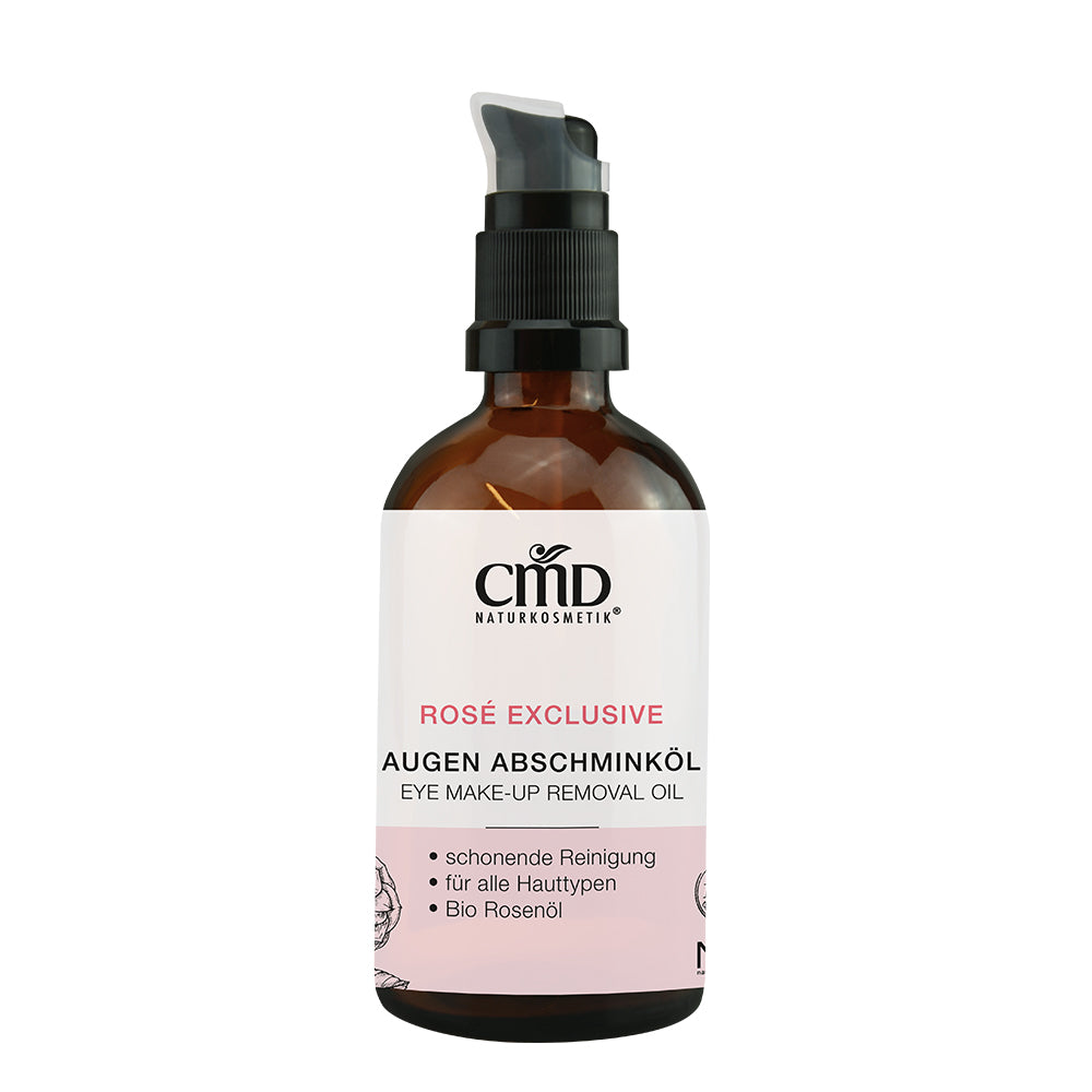 CMD NATURKOSMETIK Rosé Exclusive Augen Abschminköl – Dieses Abschminköl entfernt schonend das Augen Make-up, ohne dabei die Haut zu reizen., 100ml
