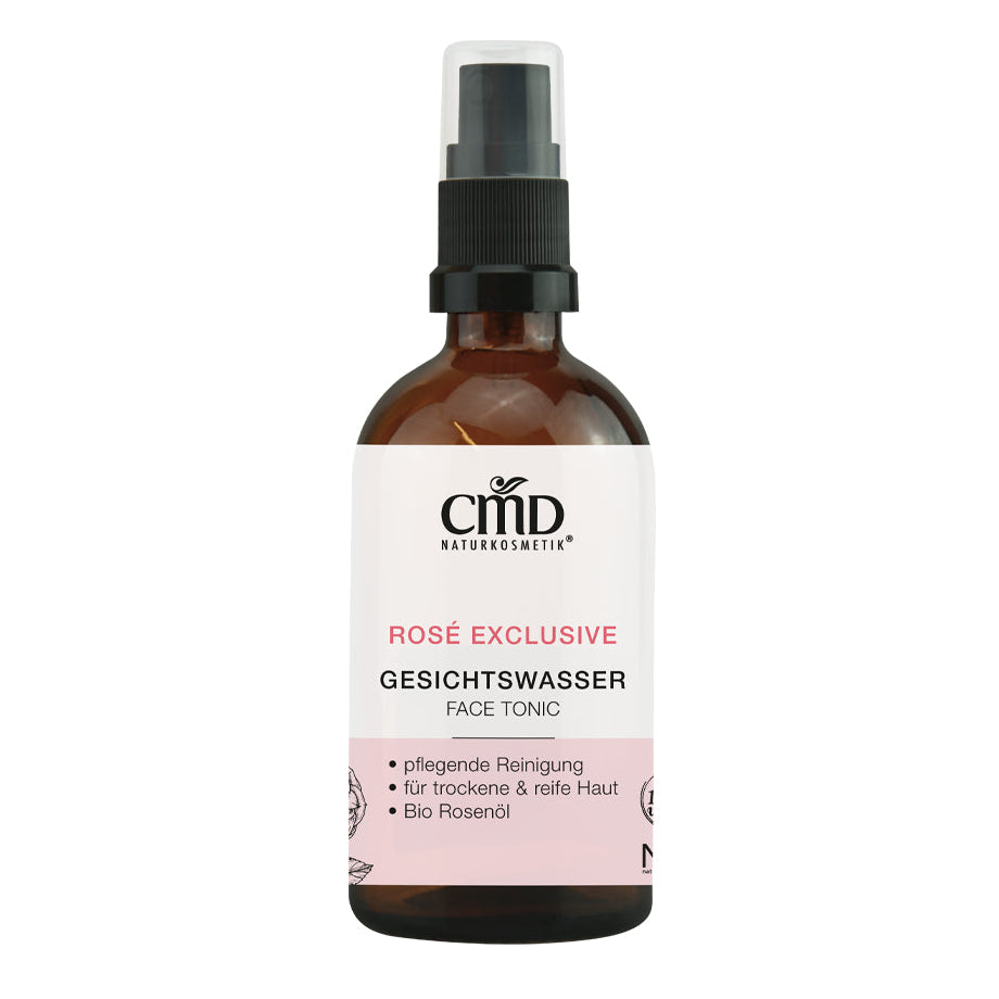 CMD NATURKOSMETIK Rosé Exclusive Gesichtswasser  – Rosenwasser Tonic vegan, 100ml, Sprühflasche