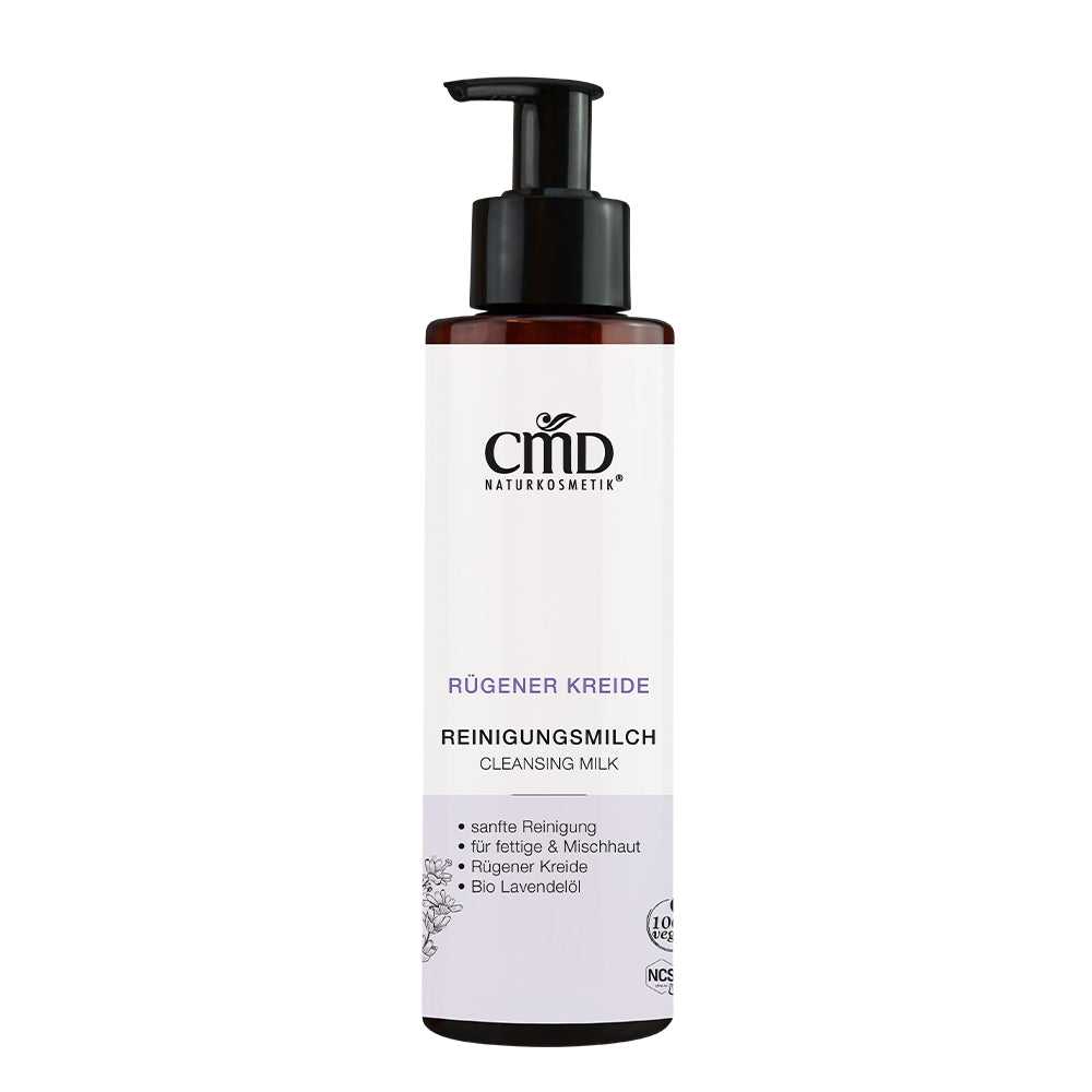 CMD NATURKOSMETIK Rügener Kreide Reinigungsmilch – löst sanft Schmutzpartikel und Make- up Rückstande, ohne die Haut auszutrocknen., 200ml