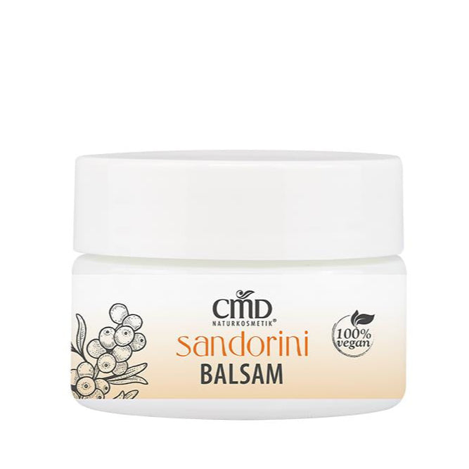 CMD NATURKOSMETIK Sandorini Balsam – Hochwertiger und intensiv pflegender Hautbalsam mit Avocadoöl, Bio Sanddornöl und Bio Jojobaöl., 15ml