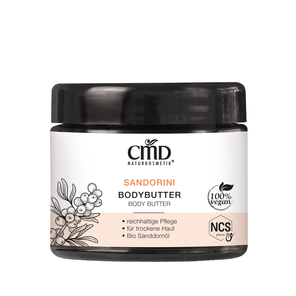 CMD NATURKOSMETIK Sandorini Bodybutter – reichhaltige Körperpflege, 100ml, Dose