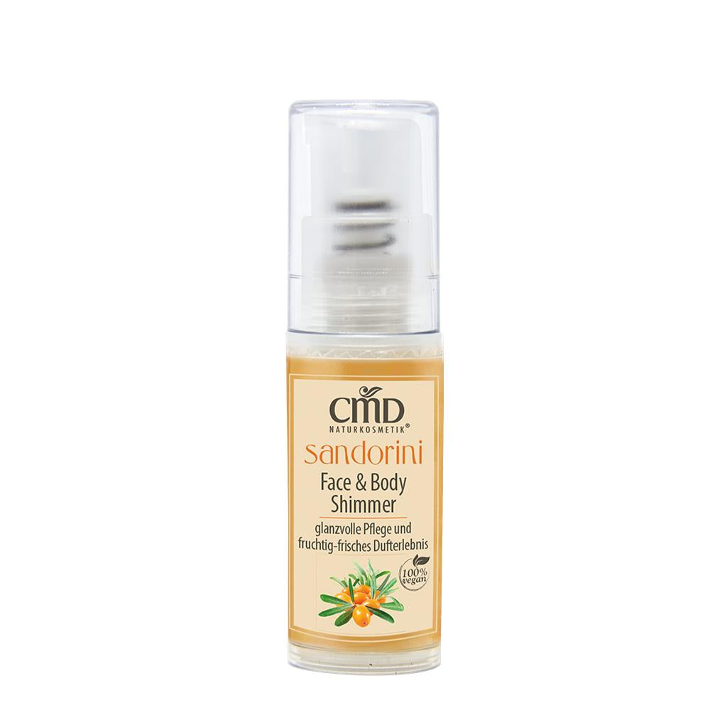 CMD NATURKOSMETIK Sandorini Face & Body Shimmer – Naturöle wie Mandelöl, Traubenkernöl und Bio Sanddornöl pflegen die Haut an Gesicht und Körper intensiv, 5ml