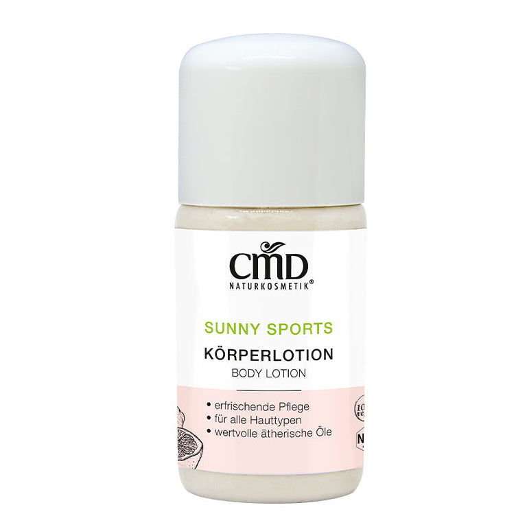 CMD NATURKOSMETIK Sunny Sports Körperlotion – fruchtig leichte Körperpflege für alle Hauttypen, 30ml