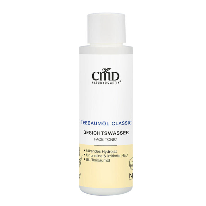CMD NATURKOSMETIK Teebaumöl Classic Gesichtswasser / Face Tonic – Das Hydrolat ist besonders mild und dadurch als erfrischendes Gesichts-, Rasier- oder Haarwasser besonders zu empfehlen., 100ml