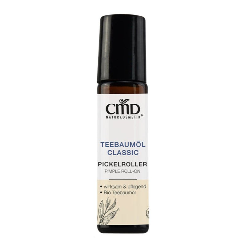 CMD NATURKOSMETIK Teebaumöl Classic Pickelroller – Durch den praktischen Rolleneinsatz werden die Wirkstoffe sauber, gezielt und sanft auf die Pickel aufgetragen., 10ml