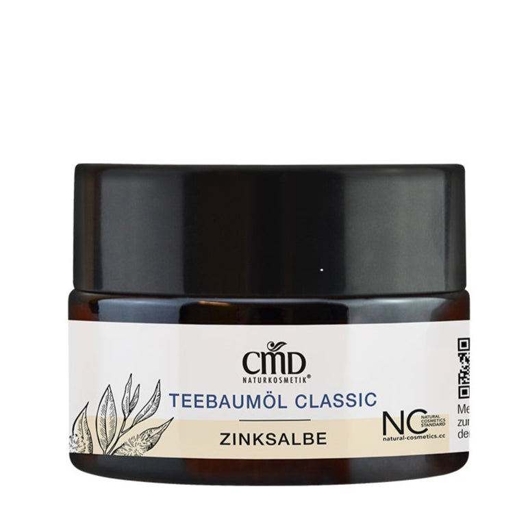 CMD NATURKOSMETIK Teebaumöl Classic Zinksalbe – kaschiert Unreinheiten und Pickel und hilft, dass sie schneller Abheilen., 15ml