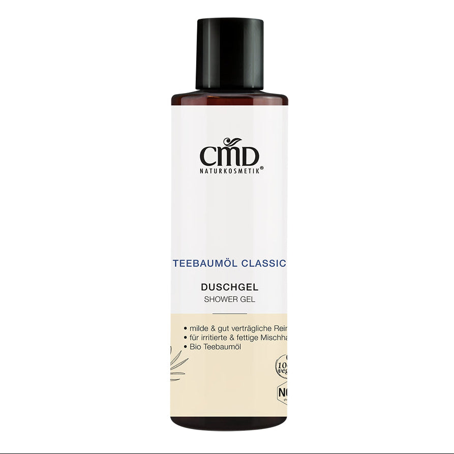CMD NATURKOSMETIK Teebaumöl Duschgel  – vegane Reinigung bei irritierter Haut, 200ml, Flasche