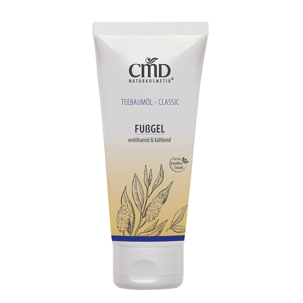 CMD NATURKOSMETIK Teebaumöl Fußgel – wirkt geruchs- und schweißhemmend.&nbsp;Das Gel zieht schnell ein und wirkt angenehm erfrischend., 100ml