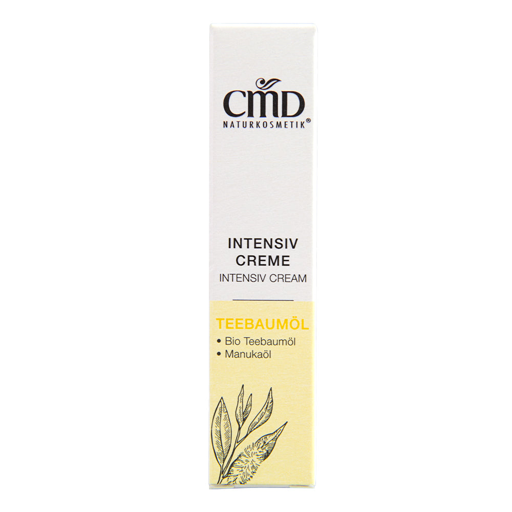 CMD NATURKOSMETIK Teebaumöl Intensivcreme – hochwirksame Pflege bei Hautreizungen, Pickeln und zu Akne neigender Haut., 10ml, Schachtel
