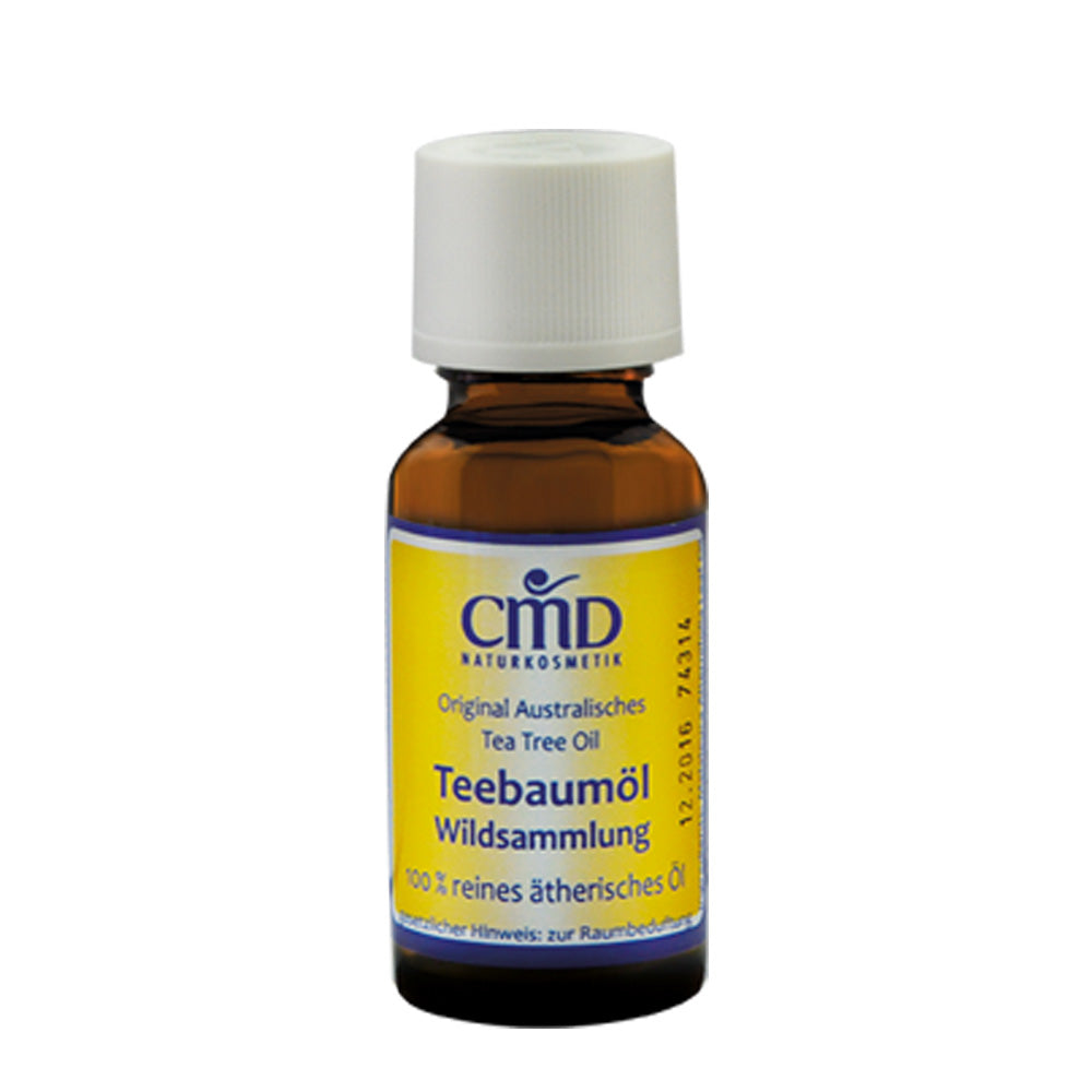 CMD NATURKOSMETIK Teebaumöl Wildsammlung mit Tropfeinsatz – reinigt mild, trocknet die Haut nicht aus und sorgt für ein samtweiches Hautgefühl., 20ml