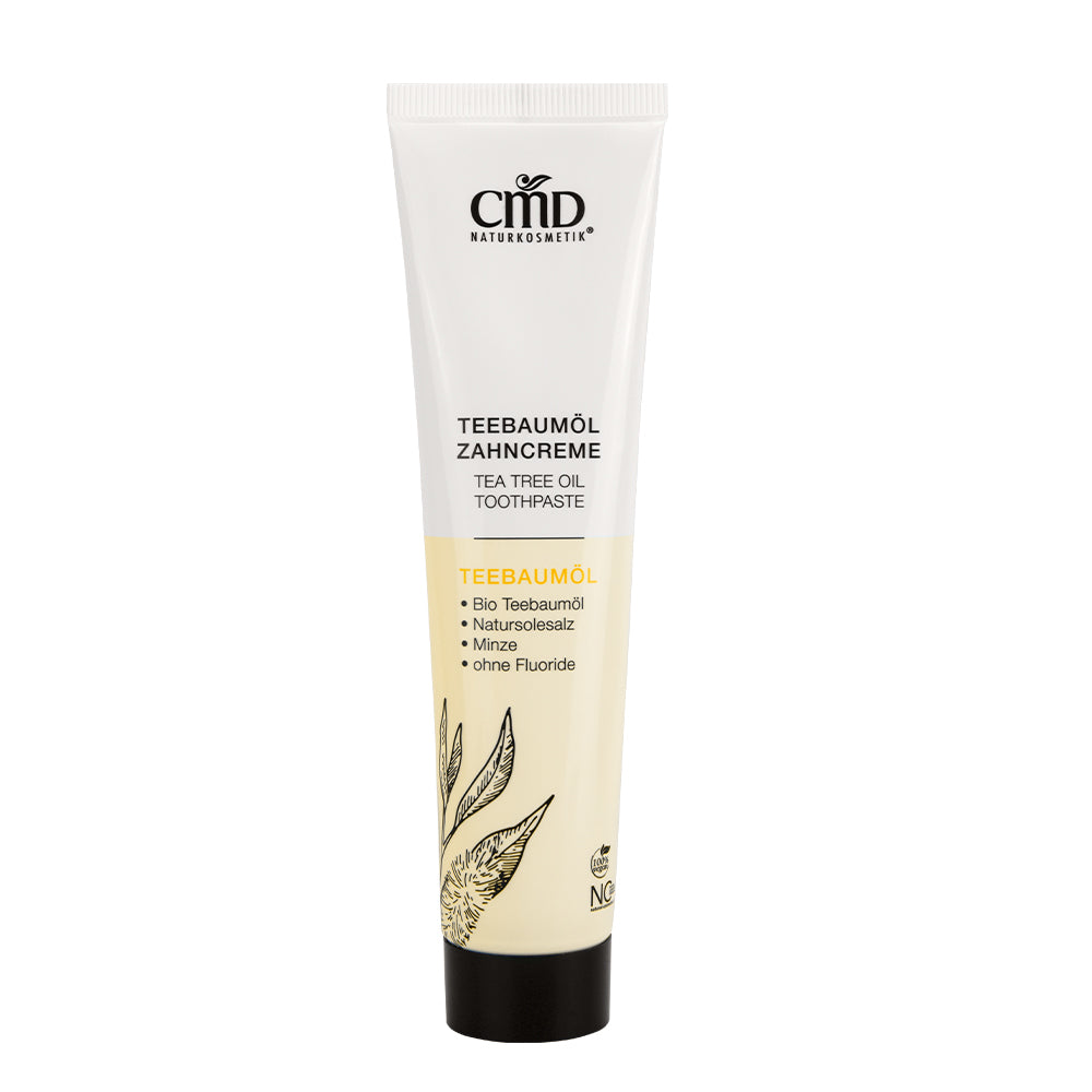CMD NATURKOSMETIK Teebaumöl Zahncreme – mit hochwirksamem Bio Teebaumöl reinigt die Zähne gründlich und schonend., 75ml