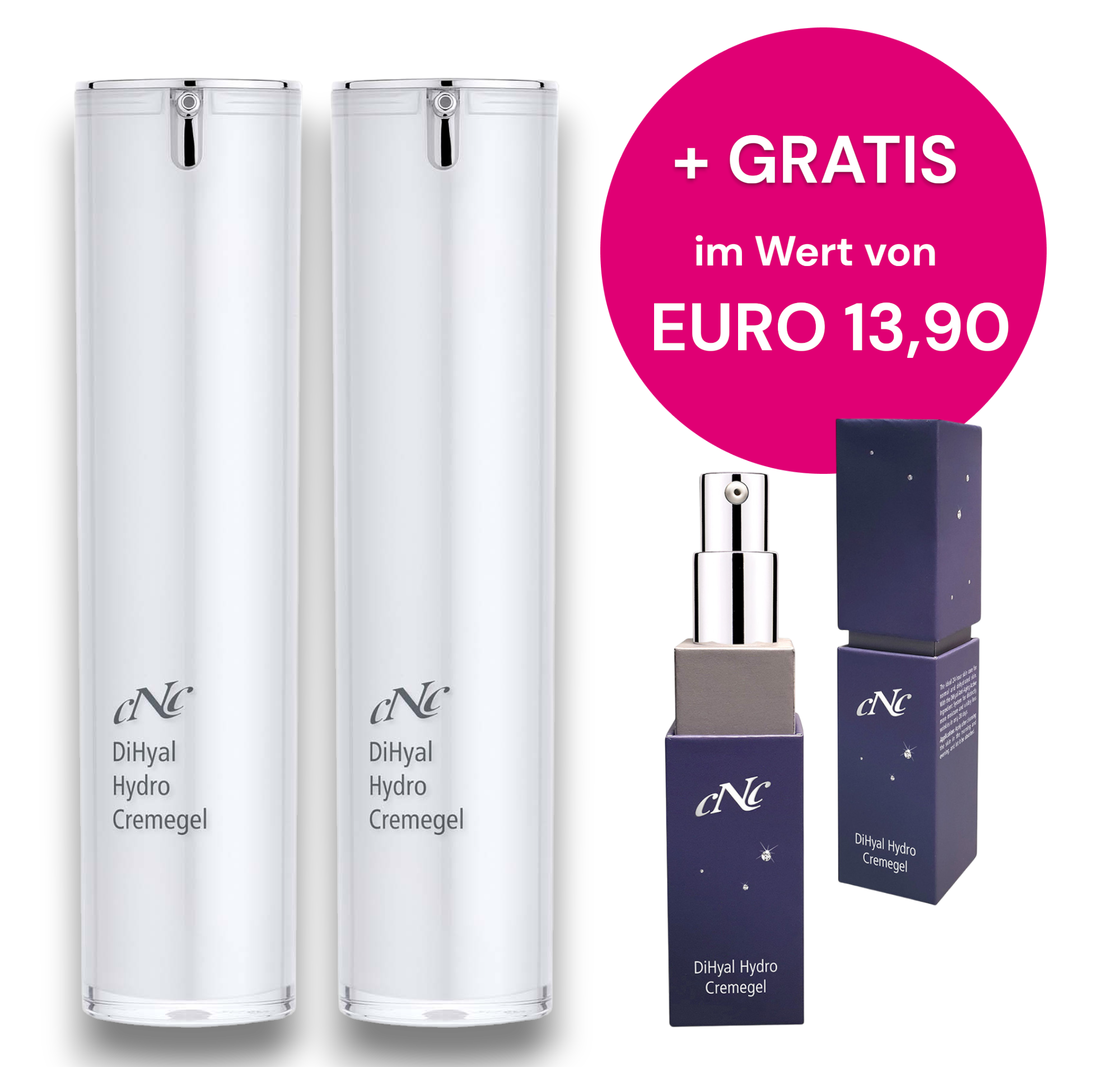 CNC 2x DiHyal Hydro Cremegel 50 ml + 15 ml gratis (Wert: 13,90 €), 115ml