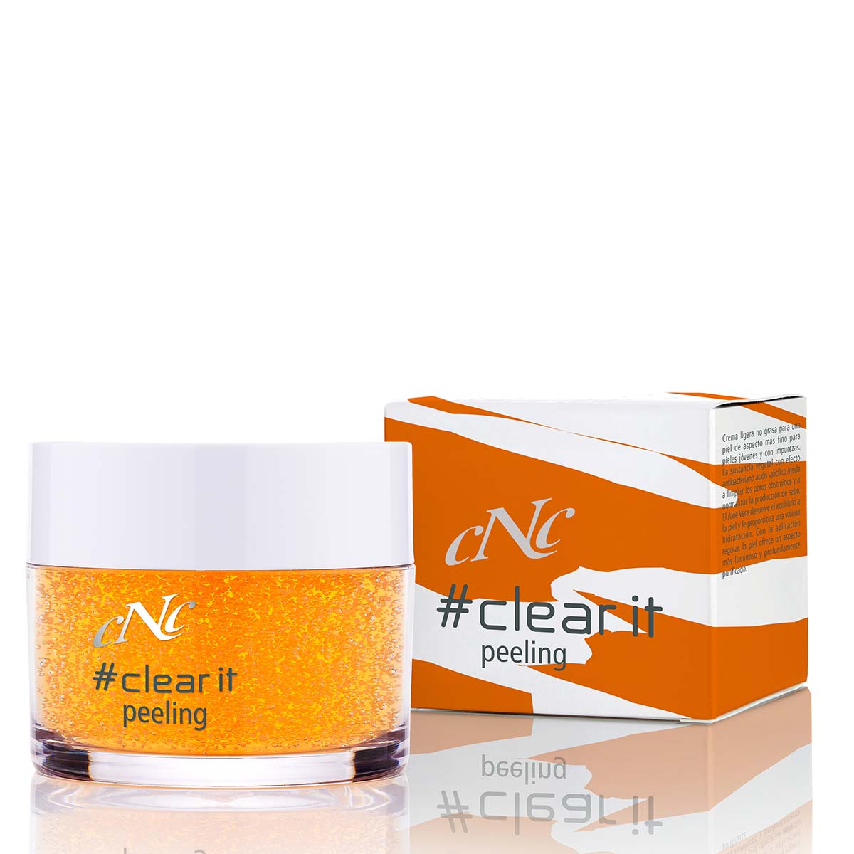 CNC  clear it Peeling – besonders sanftest Peeling auf Gelbasis speziell entwickelt für die ölige, großporige und zu Unreinheiten neigende Haut., 50ml, Produktverpackung