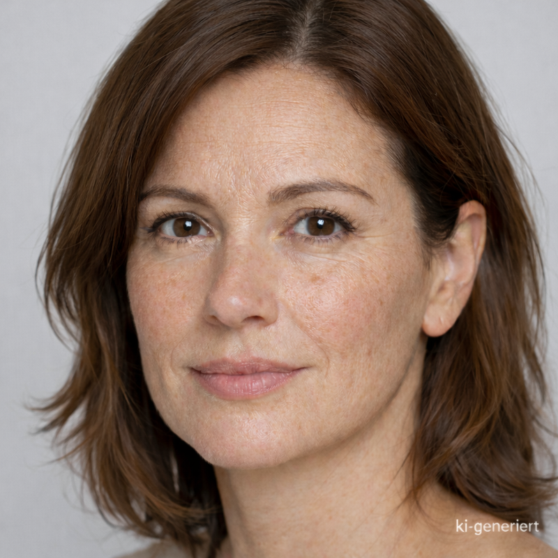 Frau mit feuchtigkeitsarmer, matter Haut im Gesicht – CNC Skincare Pflege für feuchtigkeitsarme Haut