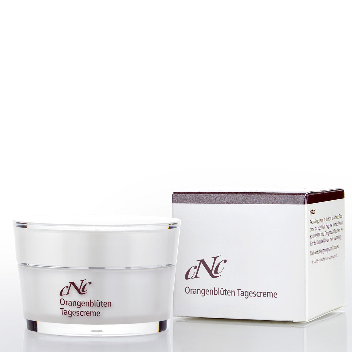CNC Orangenblüten Tagescreme – Besonders geeignet ist sie zur Klärung, Verfeinerung und Normalisierung des Hautreliefs bei normaler bis öliger Haut., 50ml, Produktverpackung