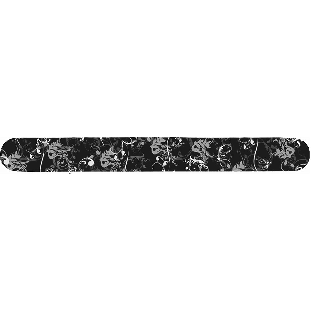 CNC Profi Nagelfeile mit Motivdruck silberne Ornamente – Profi Feile zum Feilen von Natur- und Gelnägeln.  Körnung: 240 beidseitig  Länge: 18 cm, 1St.